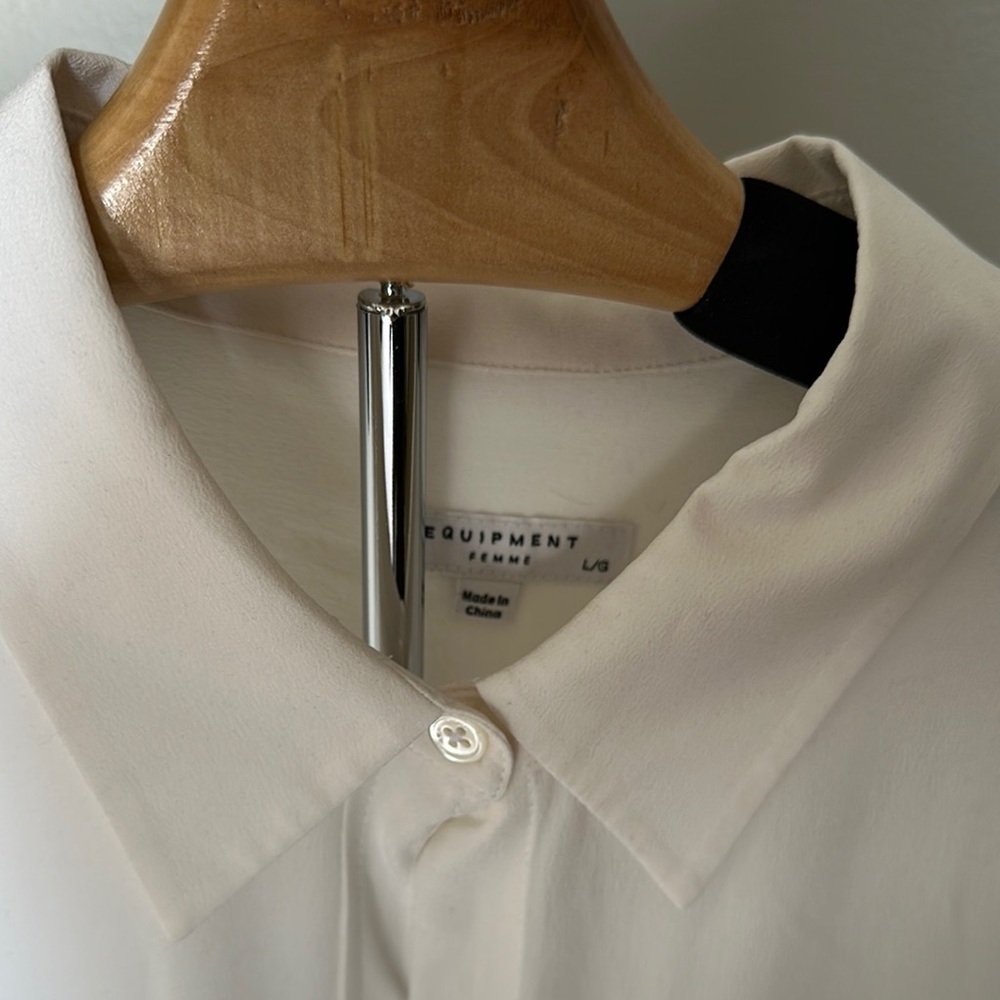 Equipment White Silk Shirt